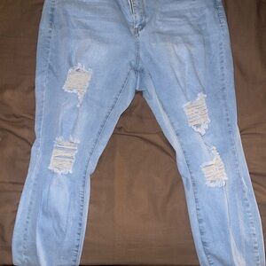 Light Blue Distressed Women Jeans